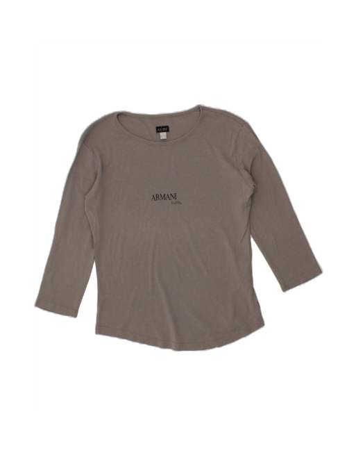 Vintage Armani Jeans Top 3/4 Sleeve It 48 XL In Grey
