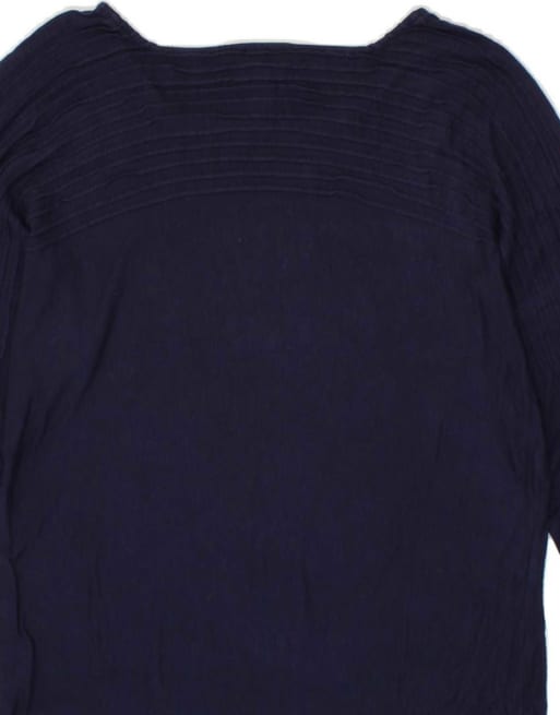 Vintage Armani Jeans Top 3/4 Sleeve US 10 Large In Blue, 4 of 4