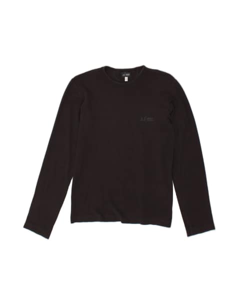 Vintage Armani Jeans Top Long Sleeve UK 12 Medium In Grey - view 1