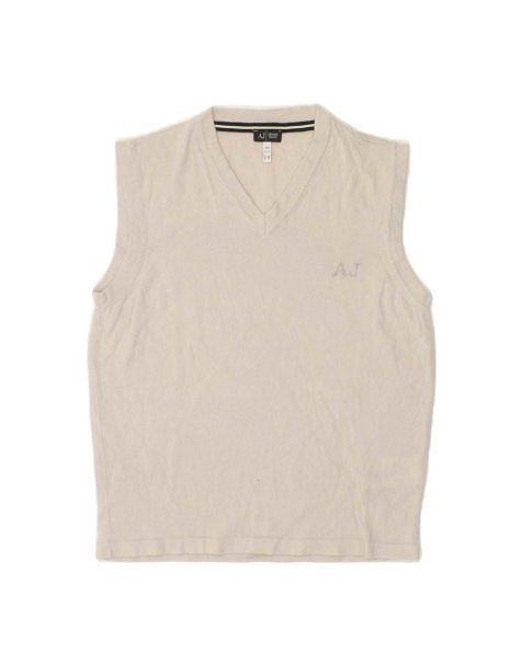 Vintage Armani Jeans Vest Tank Top UK 12 Medium In Grey - view 1