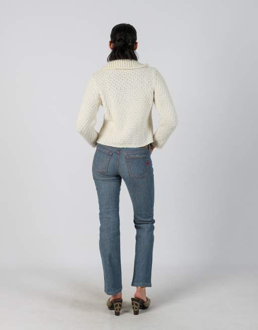 Vintage Armani Jeans XS bootcut jeans in blue, 3 of 4