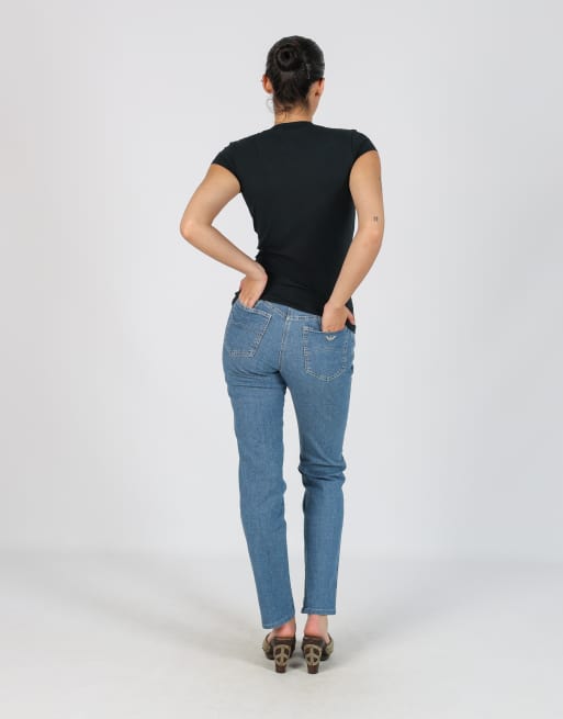 Vintage Armani Jeans XS straight jeans in blue, 3 of 4