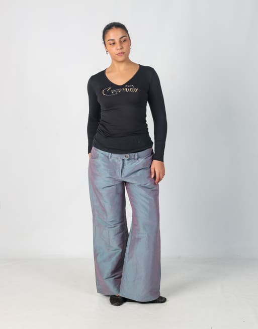 Vintage Armani L woven trousers in grey