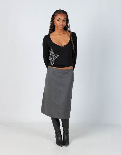 Vintage Armani M formal skirt in grey - view 1