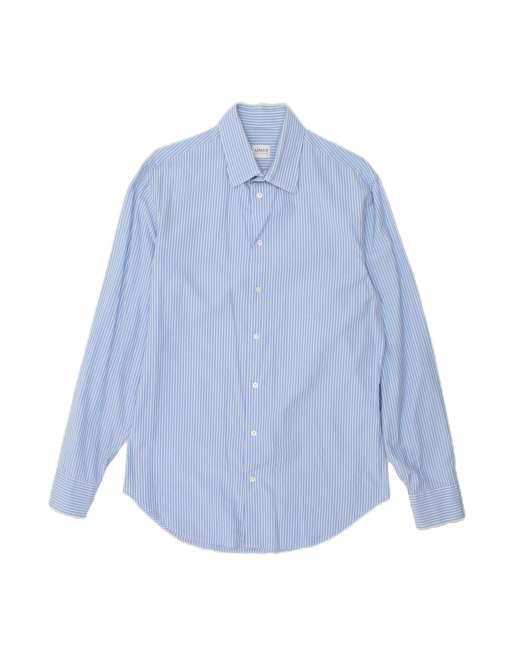 Vintage Armani Shirt UK 40 15 1/2 Medium In Blue Striped