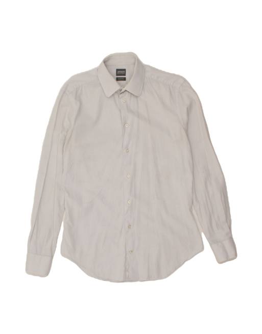 Vintage Armani Slim Fit Shirt Size 15 Medium In White