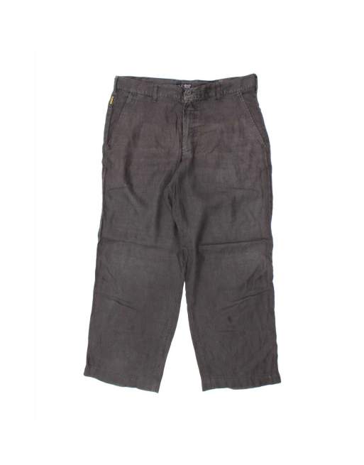Vintage Armani Straight Chino Trousers UK 40 Large W34 L28 In Grey