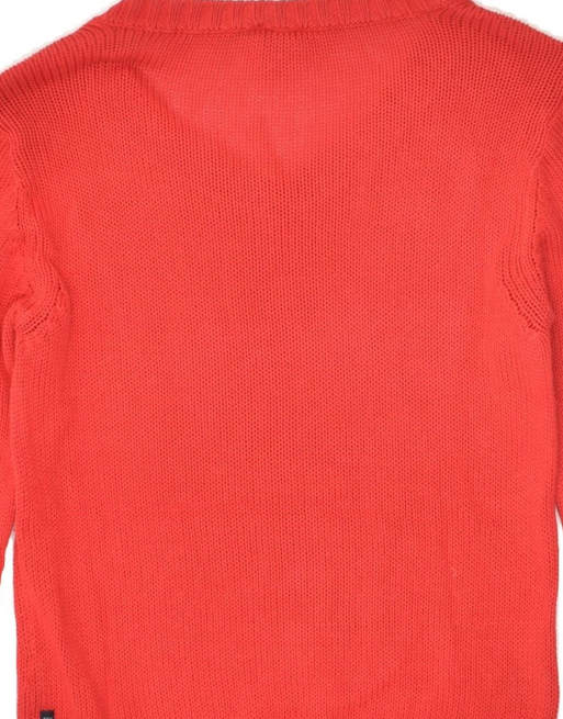 Vintage Armani V-neck Jumper Sweater EU 42 Large In Red, 4 of 4