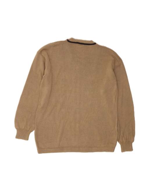 Vintage Armani V-neck Jumper Sweater Large In Beige, 2 of 4