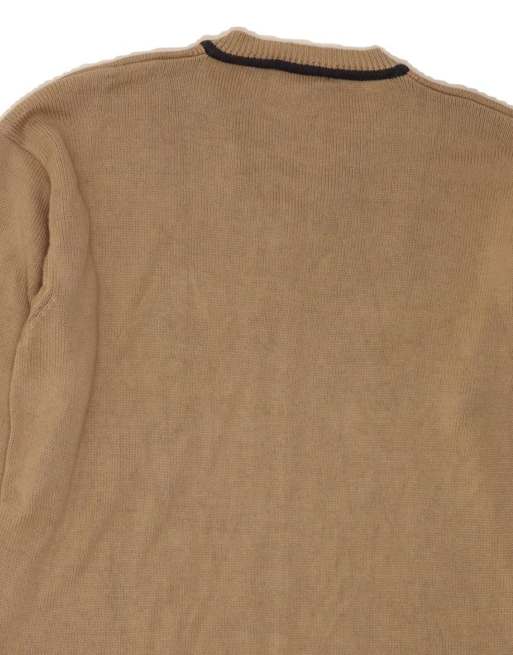 Vintage Armani V-neck Jumper Sweater Large In Beige, 4 of 4