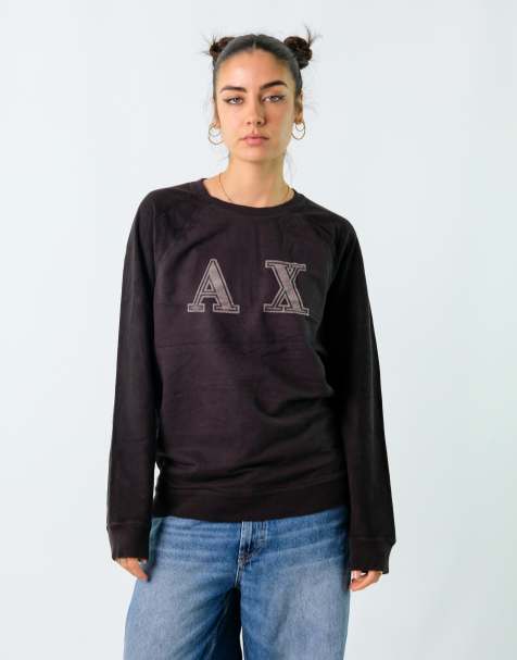 Vintage Armarni Exchange L Sweatshirt Black - view 1