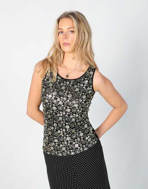 Vintage Artigli S cami in black