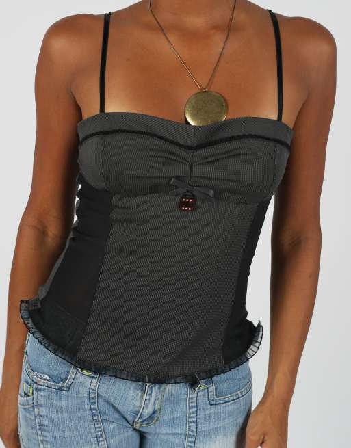 Vintage Artigli S cami in charcoal grey, 4 of 4
