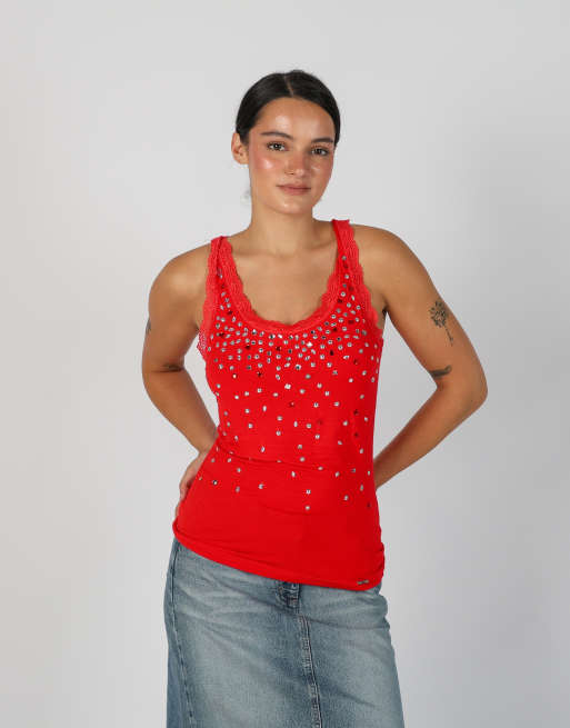 Vintage Artigli S cami in red