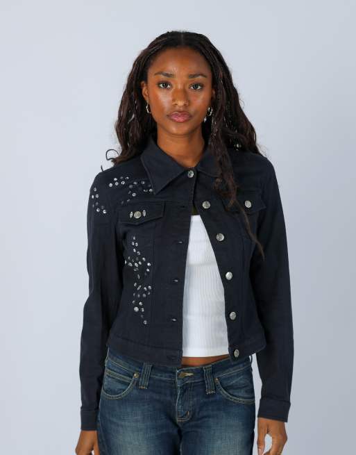 Vintage Artigli S denim jacket in black, 1 of 4