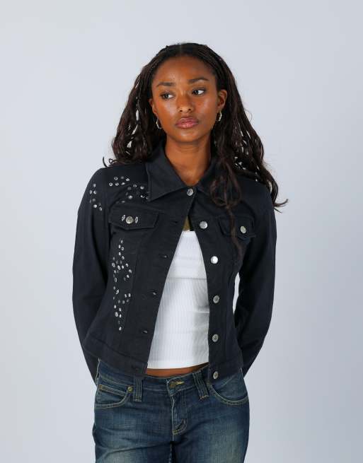 Vintage Artigli S denim jacket in black, 3 of 4