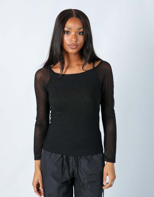 Vintage Artigli S mesh top in black