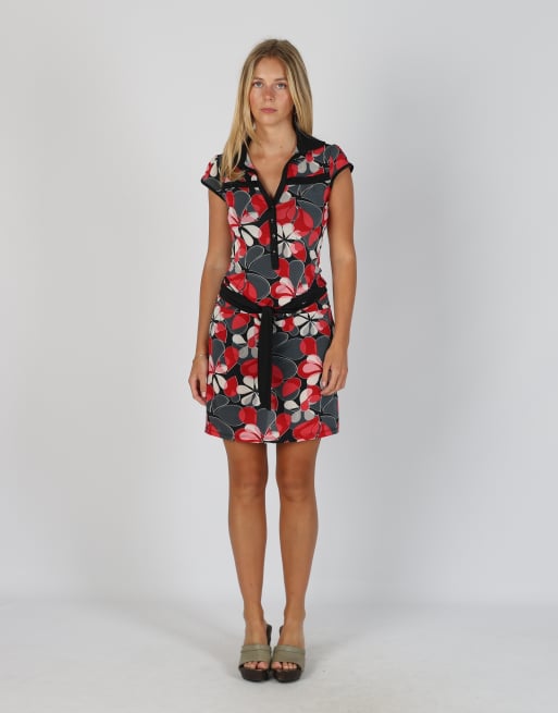Vintage Artigli S printed woven mini dress in red