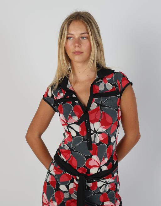 Vintage Artigli S printed woven mini dress in red, 2 of 4