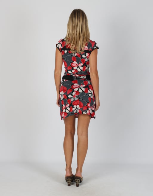 Vintage Artigli S printed woven mini dress in red, 3 of 4