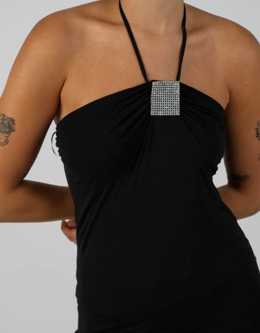 Vintage Artigli S woven mini dress in black, 4 of 4
