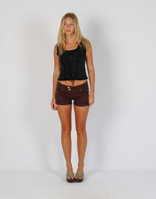 Vintage Artigli S woven shorts in brown