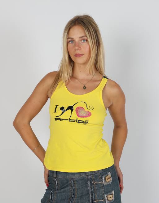 Vintage Artigli XS woven vest in yellow, 1 of 4