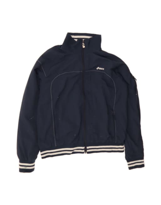Vintage Asics Bomber Jacket UK 40 Large In Blue