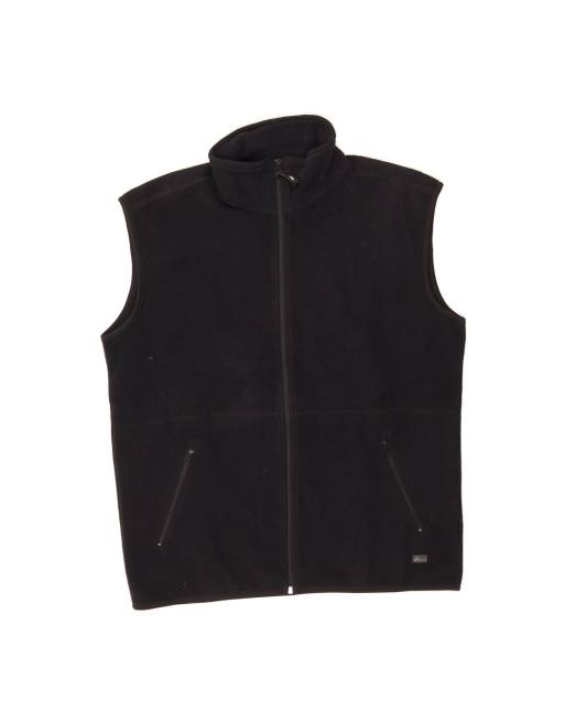 Vintage Asics Fleece Gilet UK 40 Large In Black