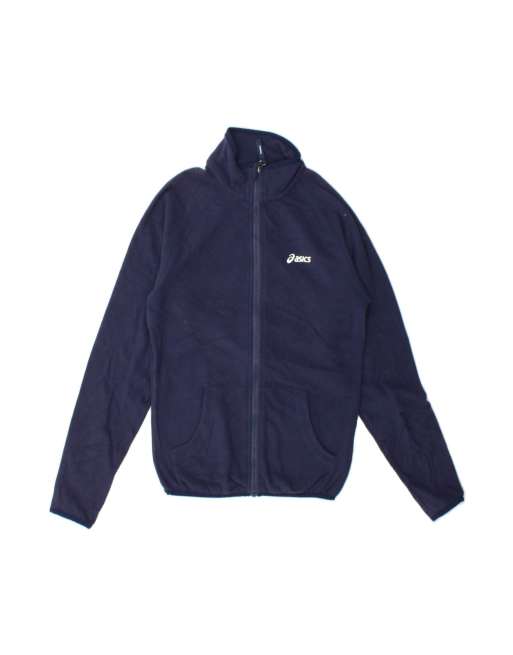 Vintage Asics Fleece Jacket UK 6 XS In Blue