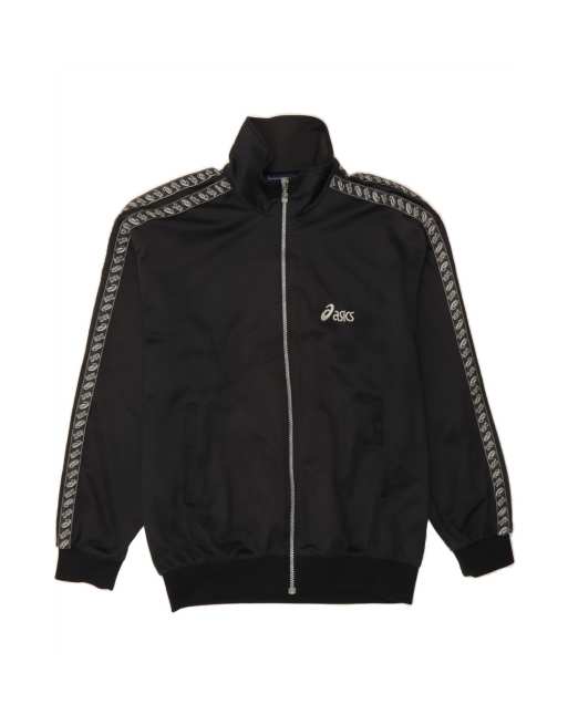 Vintage Asics Graphic Tracksuit Top Jacket Large In Black