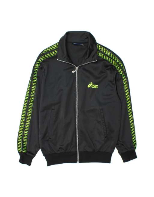 Vintage Asics Graphic Tracksuit Top Jacket Small In Black