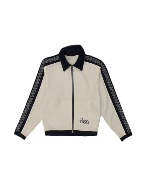 Vintage Asics Graphic Tracksuit Top Jacket XS In White Colourblock