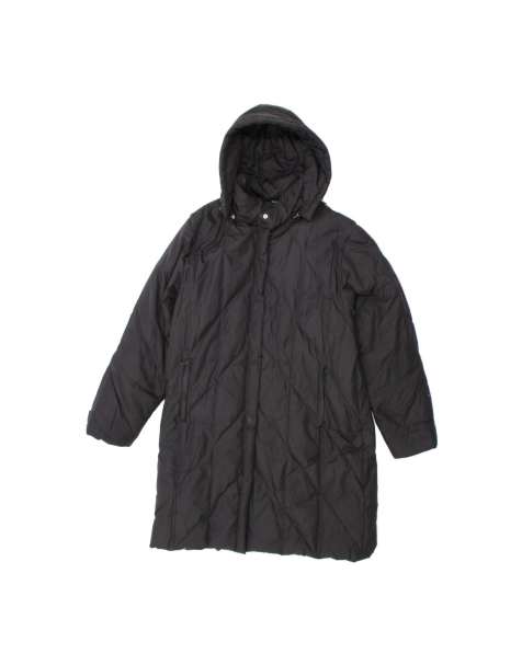 Vintage Asics Hooded Padded Coat UK 16 Large In Black - view 1