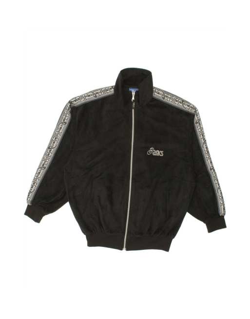 Vintage Asics Oversized Graphic Tracksuit Top Jacket It 44 XS In Black