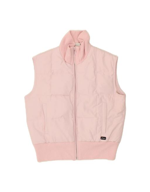 Vintage Asics Padded Gilet UK 16 Large In Pink