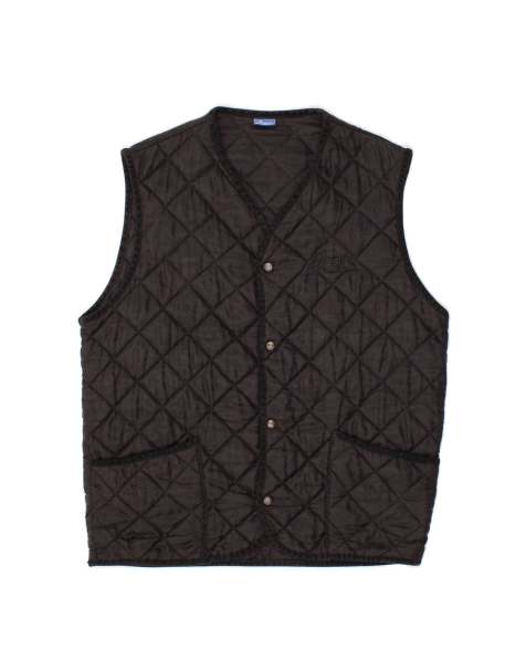 Vintage Asics Quilted Gilet UK 38 Medium In Black - view 1