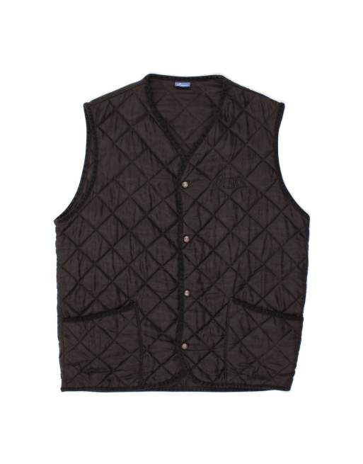 Vintage Asics Quilted Gilet UK 38 Medium In Black