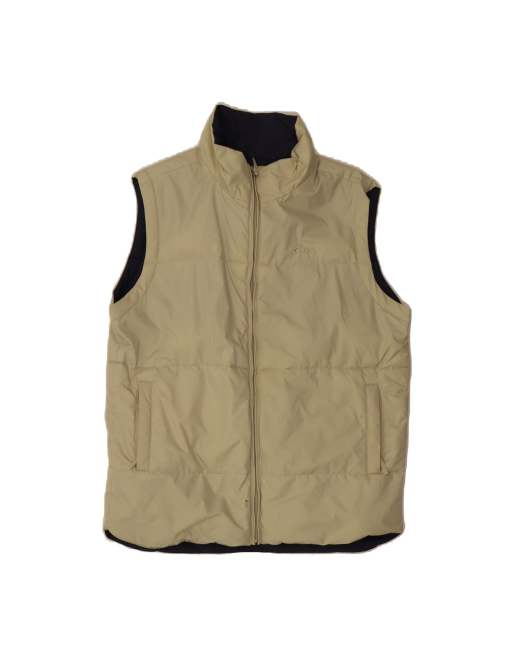 Vintage Asics Reversible Padded Gilet UK 36 Small In Beige