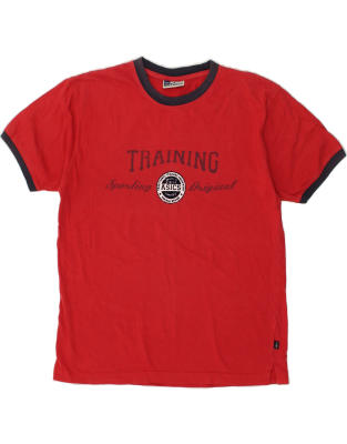 Vintage Asics Size L Graphic T-Shirt Top in Red