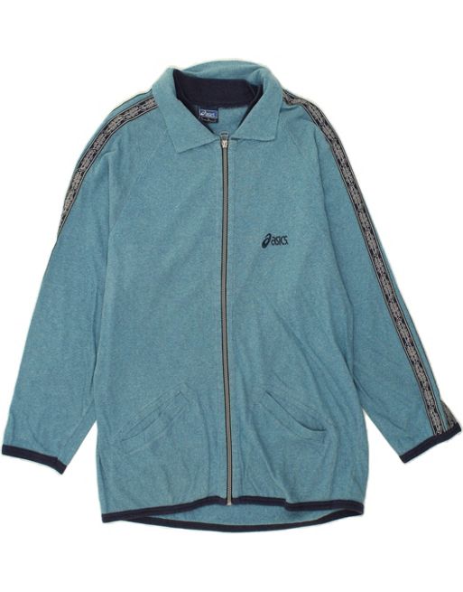 Vintage Asics Size L Tracksuit Top Jacket in Blue
