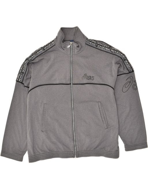 Vintage Asics Size M Tracksuit Top Jacket in Grey