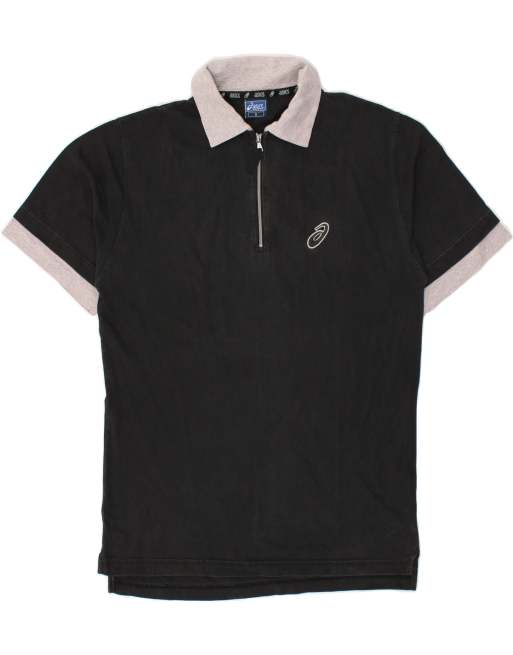 Vintage Asics Size S Polo Shirt in Black