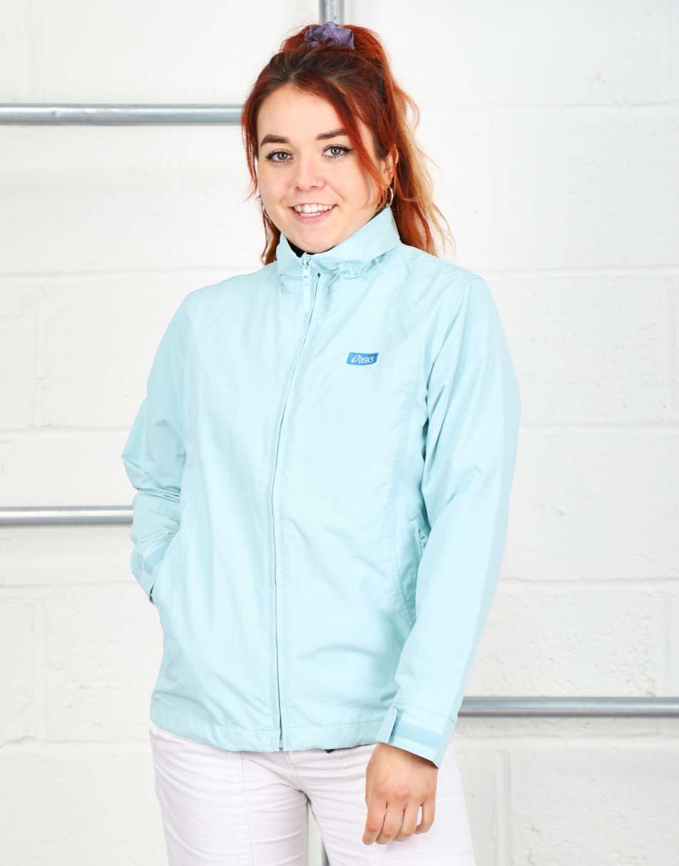 Vintage Asics Size S windbreaker jacket in light blue