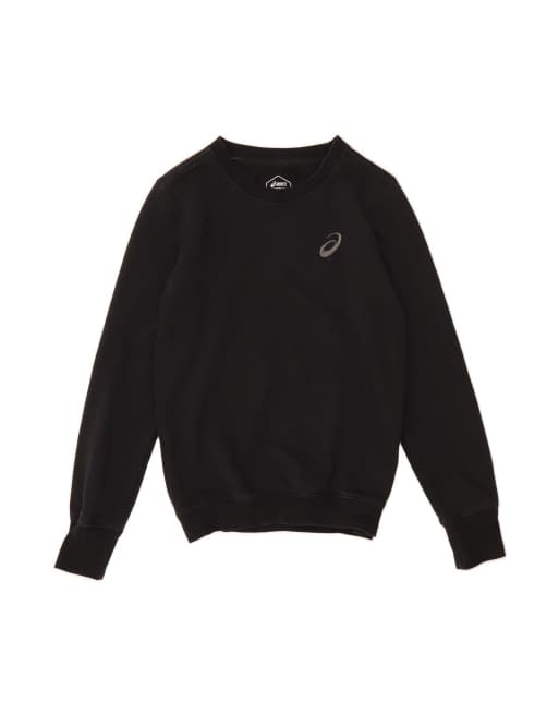 Vintage Asics Sweatshirt Jumper UK 10 Small In Black