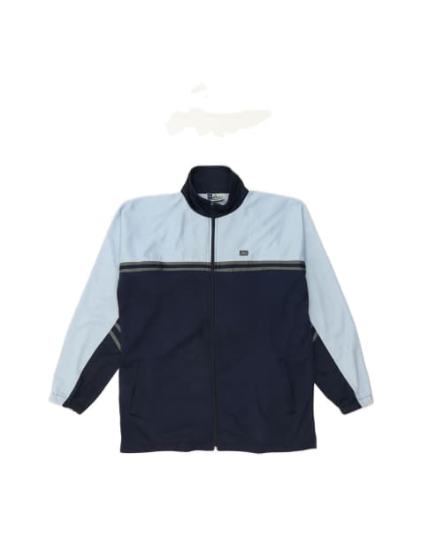 Vintage Asics Tracksuit Top Jacket Large In Blue Colourblock - view 1