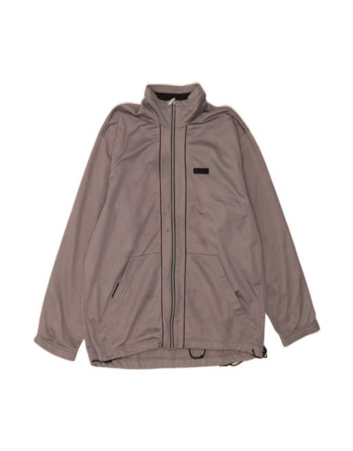 Vintage Asics Tracksuit Top Jacket Large In Grey