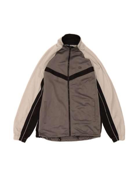Vintage Asics Tracksuit Top Jacket Medium In Grey Colourblock - view 1