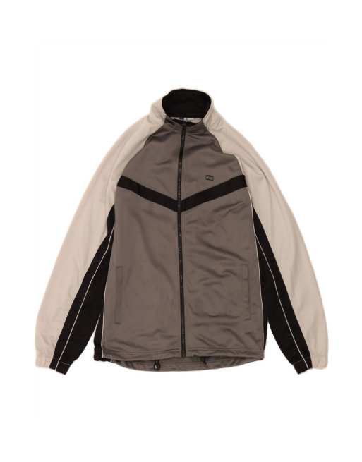 Vintage Asics Tracksuit Top Jacket Medium In Grey Colourblock
