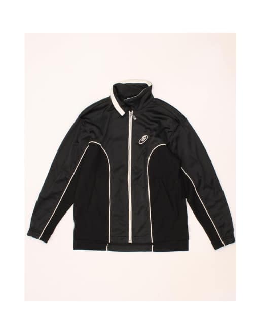 Vintage Asics Tracksuit Top Jacket Small In Black